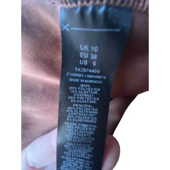 Asos Design Women's Asymmetric Neckline Devore Maxi Dress Choco Brown Size US 6 - Picture 6 of 15